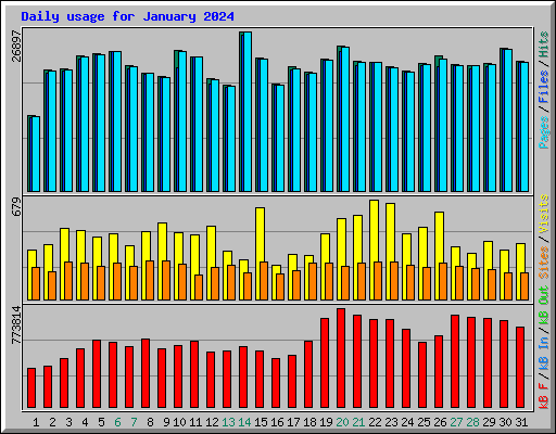 Daily usage for January 2024