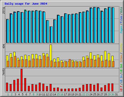 Daily usage for June 2024