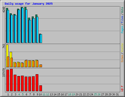 Daily usage for January 2025