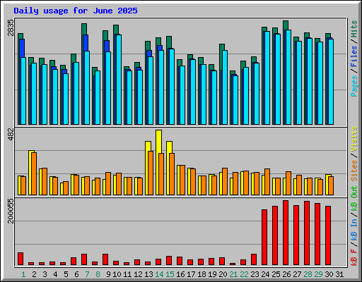 Daily usage for June 2025