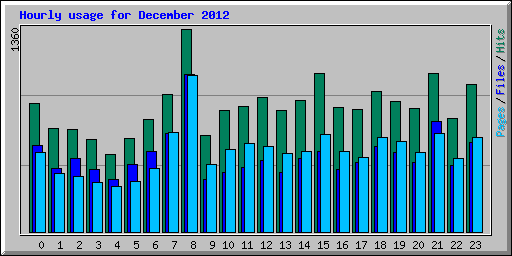 Hourly usage for December 2012