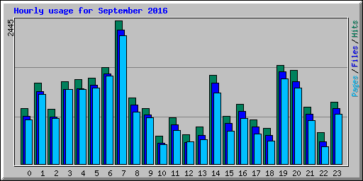 Hourly usage for September 2016