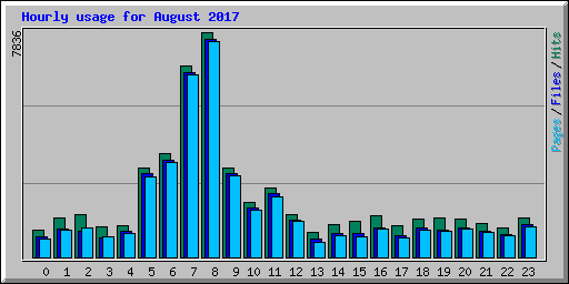 Hourly usage for August 2017