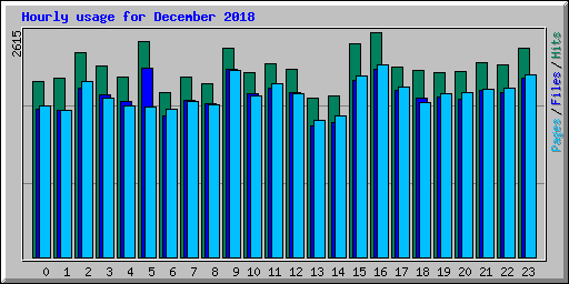 Hourly usage for December 2018