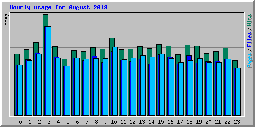 Hourly usage for August 2019