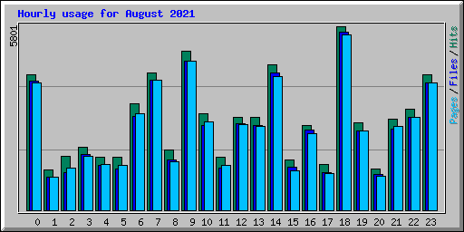 Hourly usage for August 2021