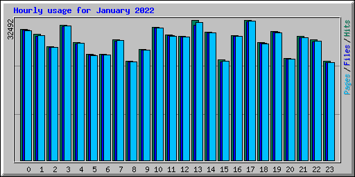 Hourly usage for January 2022