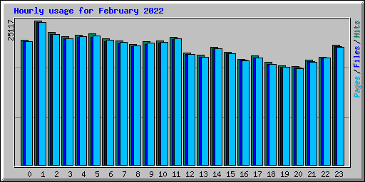 Hourly usage for February 2022