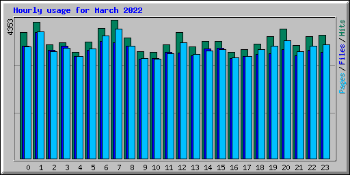 Hourly usage for March 2022