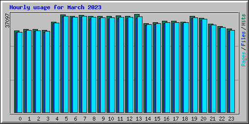 Hourly usage for March 2023