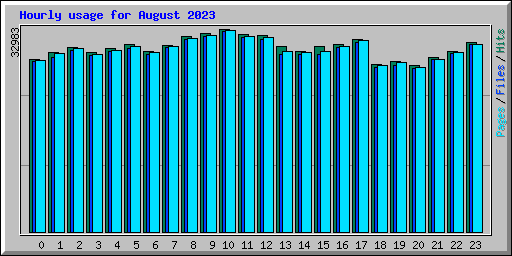 Hourly usage for August 2023